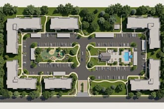 design apartment complex landscape and site plans