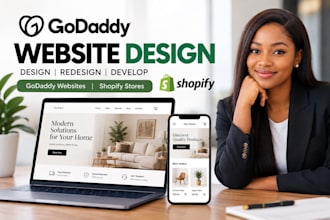 godaddy website redesign godaddy website design, develop godaddy website shopify