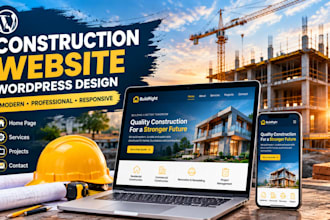 design a modern construction website on wordpress