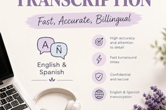 transcribe english and spanish accurately in 24h