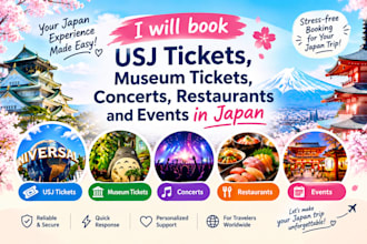 book tickets for usj, museums, concerts, restaurants and events in japan