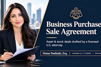 draft a business purchase, sale or ownership transfer agreement