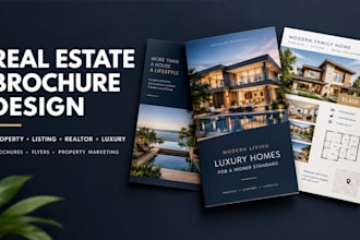 design real estate brochure, property brochure, real estate flyer and flyer