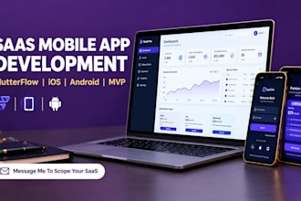 build saas mobile app with flutterflow, android ios mvp app, flutter development