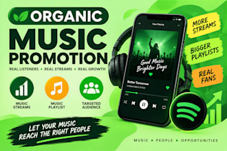 do organic music promotion music streams music playlist