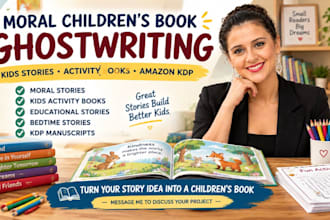 ghostwrite moral children story books, kids activity books for amazon kdp writer