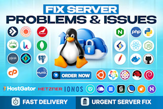 setup or fix linux whm, cpanel, plesk, cwp, cyberpanel servers or vps issues
