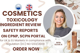 prepare toxicology safety reportes for your cosmetic productes eu cpnp uk scpn