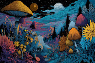 make psychedelic, trippy, weed, fantasy art