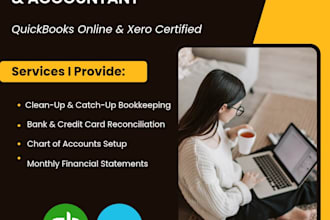 do setup, clean up and bookkeeping in quick books and xero