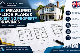 create UK measured floor plans and existing property drawings