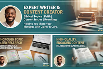 write articles and blog posts on biblical topics, faith, and current issu