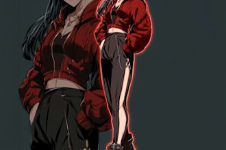 draw detailed anime artwork for characters, stories