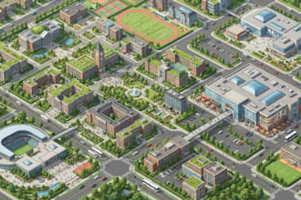 create 3d campus school event mall and wayfinding maps