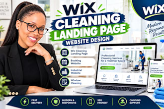 wix cleaning landing page, booking website, industrial website, window cleaning