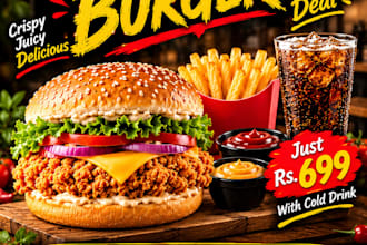 design modern food flyer, restaurant menu and food poster