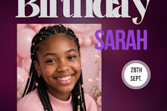 design aesthetic birthday flyer, party and business flyer
