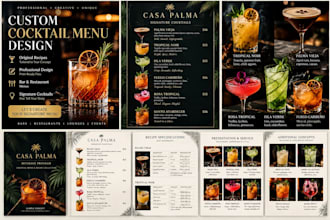 create custom cocktails and a professional cocktail menu