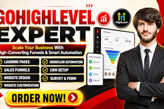 design gohighlevel funnels landing pages and workflows