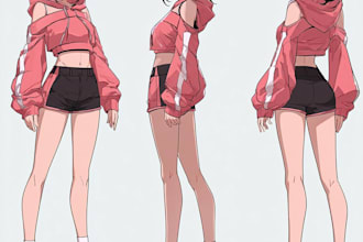 draw character sheet, reference sheet for character design