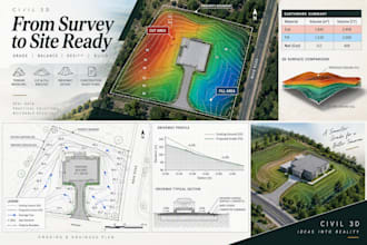 design site grading, cut fill, driveway, architectural site plan