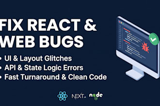 fix bugs and errors in react nextjs or nodejs