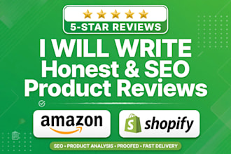 write SEO product review and amazon affiliate review