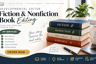 developmental edit romance thriller dark fantasy mystery or thriller book edit