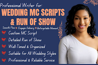 write your wedding mc script and run of show