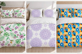 design luxury bedsheet pattern with pillow cover