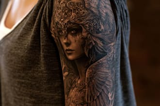 draw custom japanese tattoo illustrations, flash, and sleeve designs