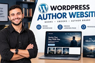 wordpress book author website design ebook landing page author website redesign