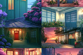 draw vtuber background art illustration in anime style