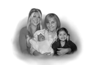 custom amazing family portrait charcoal portrait