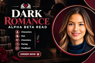 alpha beta read your dark romance manuscript for plot chemistry pacing