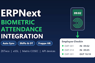 integrate biometric attendance device with erpnext hrms