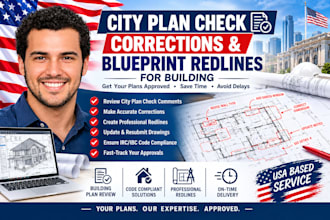 do plan check corrections and blueprint redlines for building permits