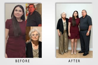 add or remove a person and merge people into photos naturally