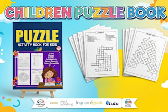 format children puzzle book, kids puzzle book, KDP,  paperback, activity book