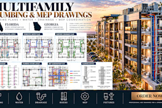 create multifamily plumbing and mep drawings in florida, georgia
