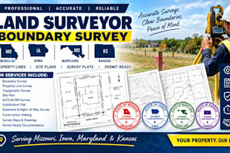 missouri iowa maryland kansas stamp land surveyor, boundary survey