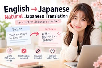 translate english into natural japanese