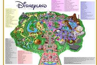 design illustrated theme park maps, zoo maps and attraction maps