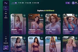 build ai nsfw website, ai girlfriend, ai fanvue web, ai companion website