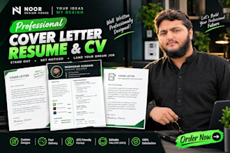 design a professional cover letter, resume and CV