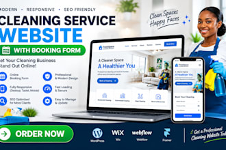 build a professional cleaning service website with a booking form