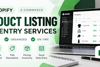 do shopify product listing and ecommerce data entry