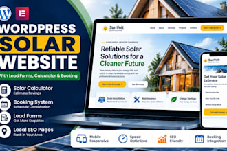 design wordpress solar company website with lead forms, calculator and booking