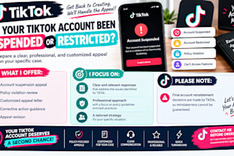 write a professional tiktok account reinstatement appeal