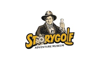 design an interactive mini golf, museum, story golf logo